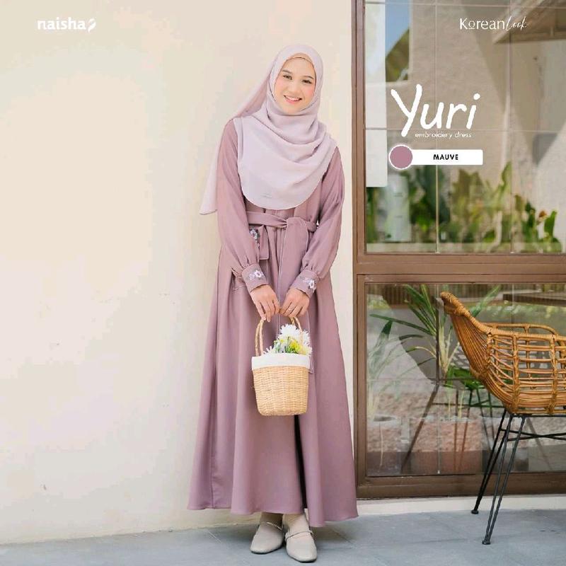 Gamis Naisha Korean Look - Yuri Embroidery Dress 4