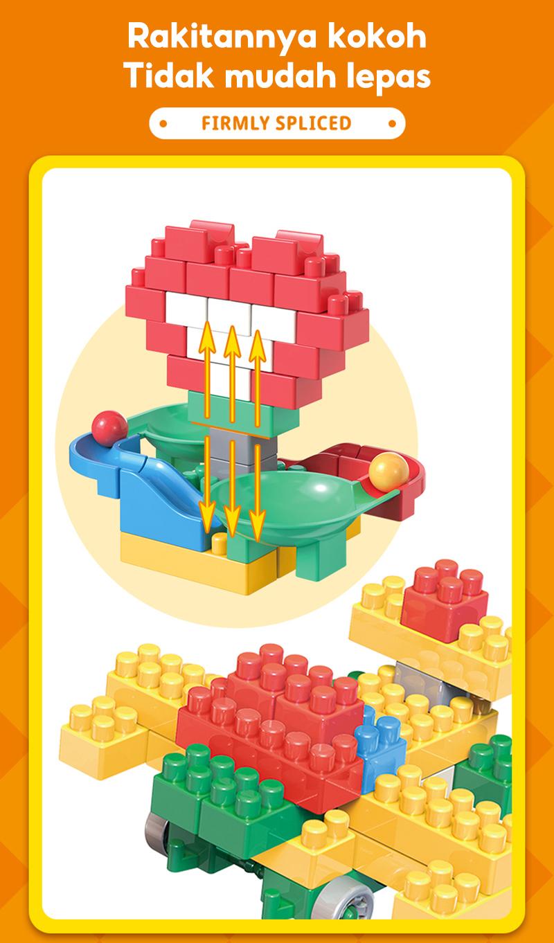 OHSOME Jumbo Nai Long Brick DIY 100 pcs Building Blocks / Block Mainan Balok Susun Jumbo 100 pcs 3D DIY Nai Long / Blok Susun 100 pcs Nailong Jumbo 3D DIY Bahan ABS Kuat Tahan Lama