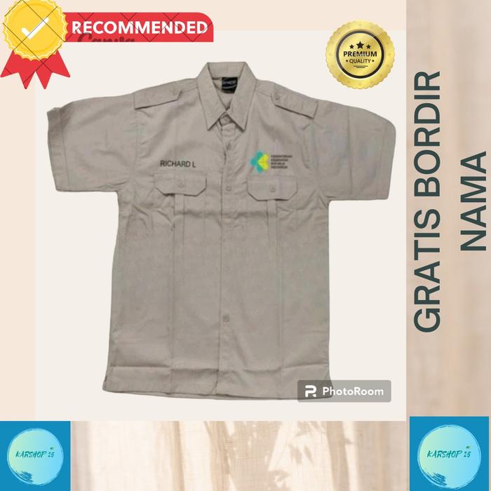 Gambar KEMEJA KEMENKES LENGAN PENDEK TERBARU SERAGAM PDH KEMENKES KEMENTRIAN KESEHATAN - hitam, S dari SuWalBordir Kota Administrasi Jakarta Pusat Tokopedia