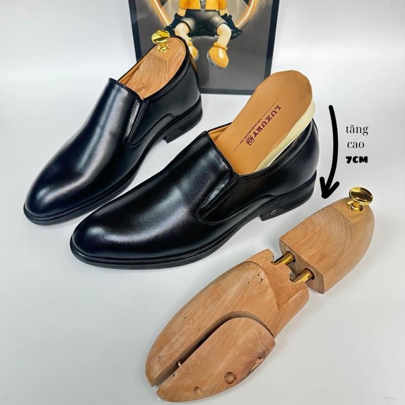 Mua 1 đôi tặng 5 phụ kiện Giày tây tăng chiều cao 7cm giay da nam thời gian nam giay da nam thời trang lý tưởng cho các buổi tiệc có khâu đế đảm bảo độ bền size chuẩn phù hợp với nhiều kích thước chân bảo hành 12 tháng