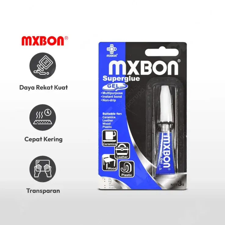 Mxbon 3 Ml Lem Super SUPER GLUE Reposition Biru 2