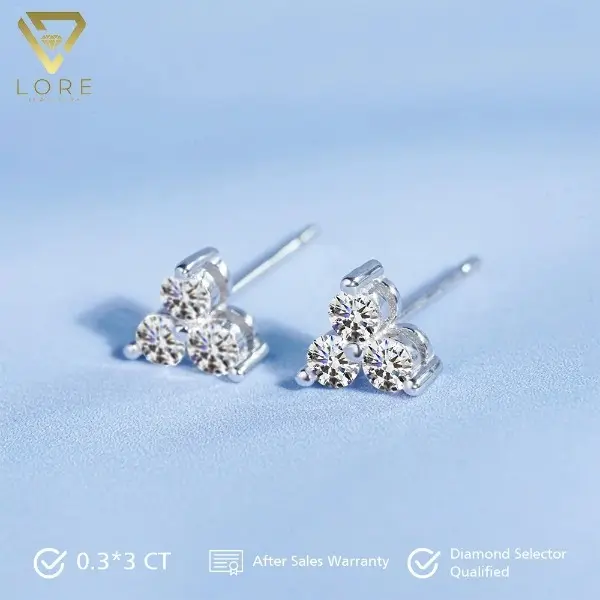 Lore Jewellery - Anting Moissanite Lapis Emas Putih 18K  - Infini Moissanite Earrings 0.36 CT