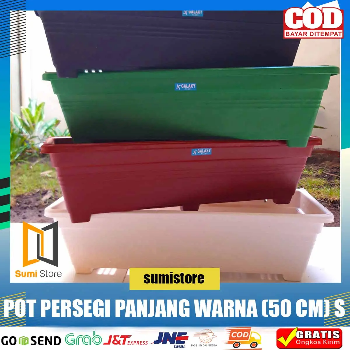Pot persegi panjang S galaxy / pot panjang / pot bunga / pot tanaman / termurah