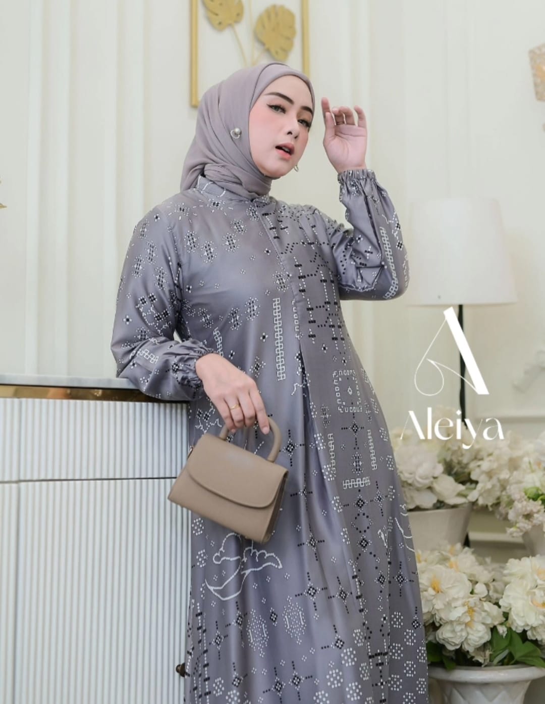 Aleiya [Safira Silk Premium Dress ] Mode Gamis Lebaran Kondangan Wanita Muslim Motif Terbaru, Busui, Bahan Premium, Adem, Desain Ekslusif Nyaman