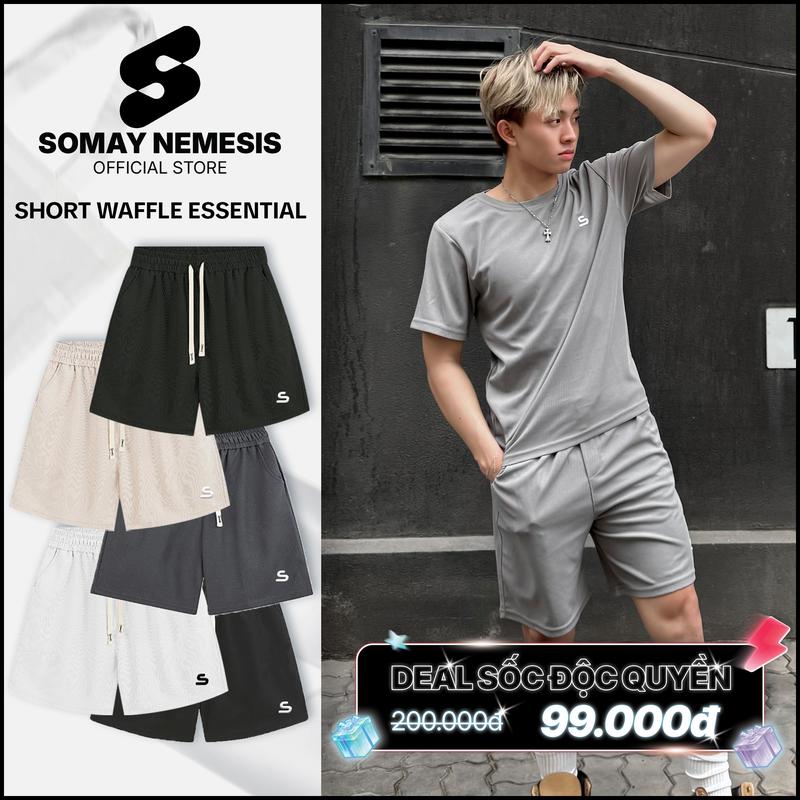 Somay Nemesis | Quần short đùi cạp chun nam nữ unisex local brand logo thêu mát mẻ thoáng mát chống nóng