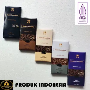 RR King Chocolate Dark 100%, 92%, 82%, 72%, 62% Netto 70gram Vegan Tanpa Gula Less Sugar Halal Indonesia