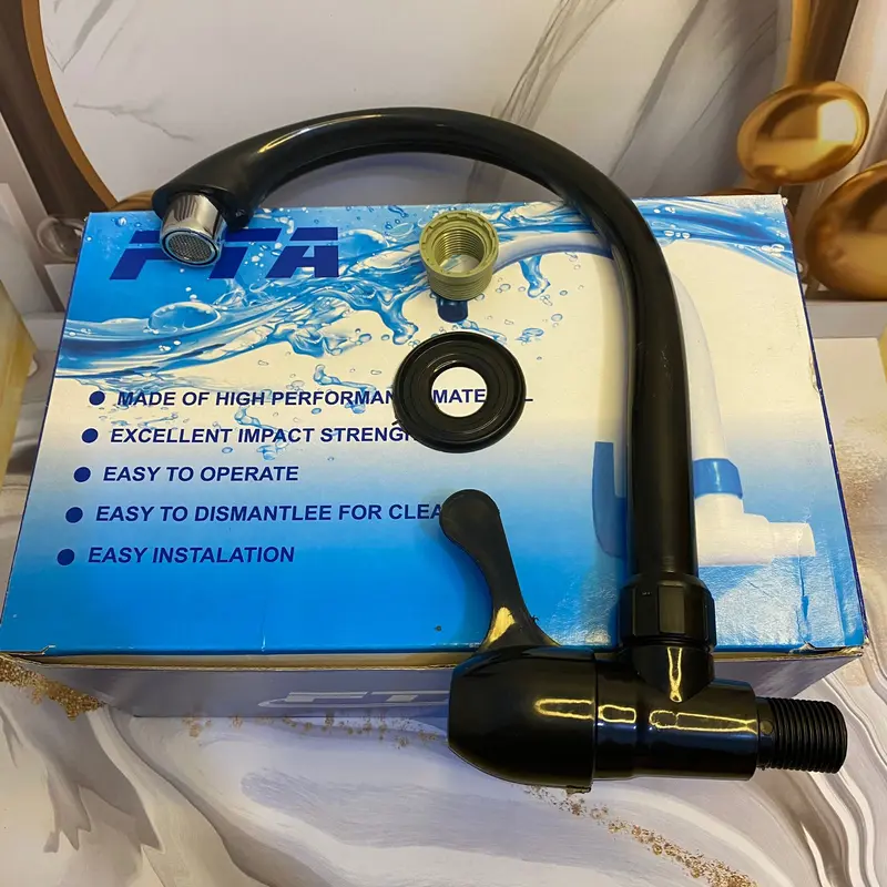 Keran air Keran angsa Mahkota PVC MURAH Mewah Cuci Piring / Wastafel / Kamar mandi / Dapur Hitam bathtub faucet 3