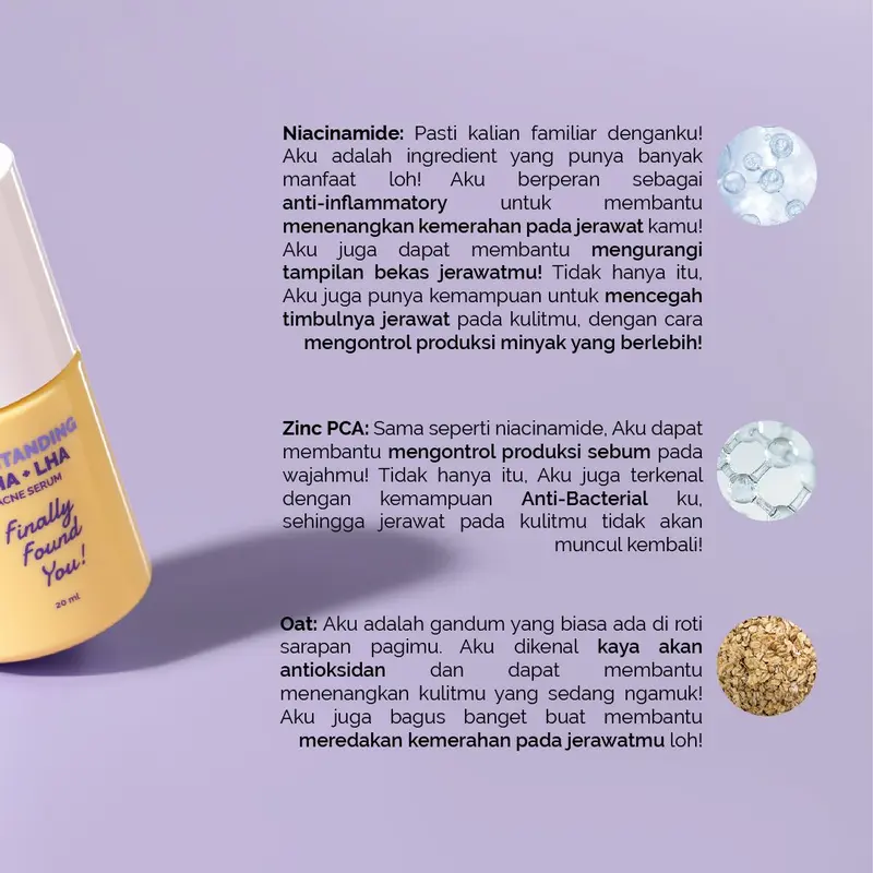 Finally Found You! OATSTANDING BHA + LHA Acne Serum - Serum untuk Merawat Kulit dan Melawan Bakteri Jerawat 20ml 5
