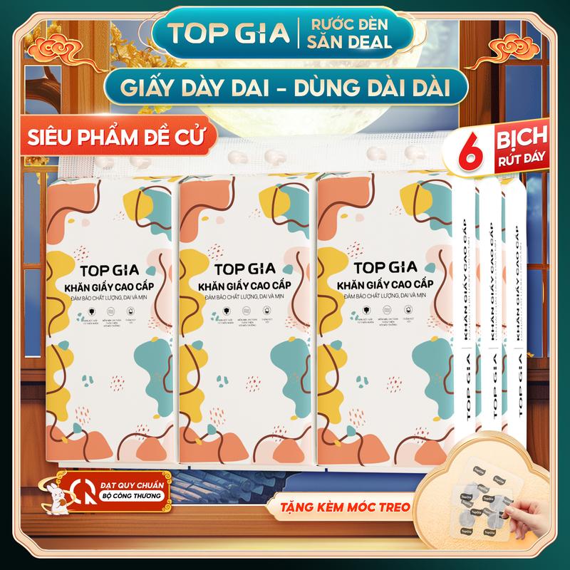LIVE GIẤY TO LOẠI ĐẶC BIỆT COMBO 6 bịch khăn giấy CỠ ĐẠI đa sắc treo tường mua 1 tặng 2 móc treo tường Giấy Ăn rút an toàn lành tính tiêu chuẩn 4K không mủn Giấy Vệ Sinh giấy rút đa năng treo tường SIZE XL- PREMIUM SIÊU SALE DS