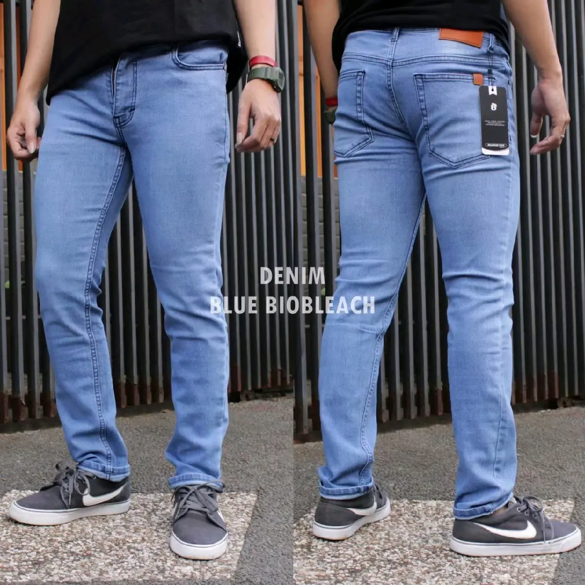 Celana Jeans Pria Slimfit Jumbo 27-42 Blackfield Jeans Stretch Pria Skinny Simple Celana Jeans Panjang Slimfit Bio Blitz / Biru muda Scrub