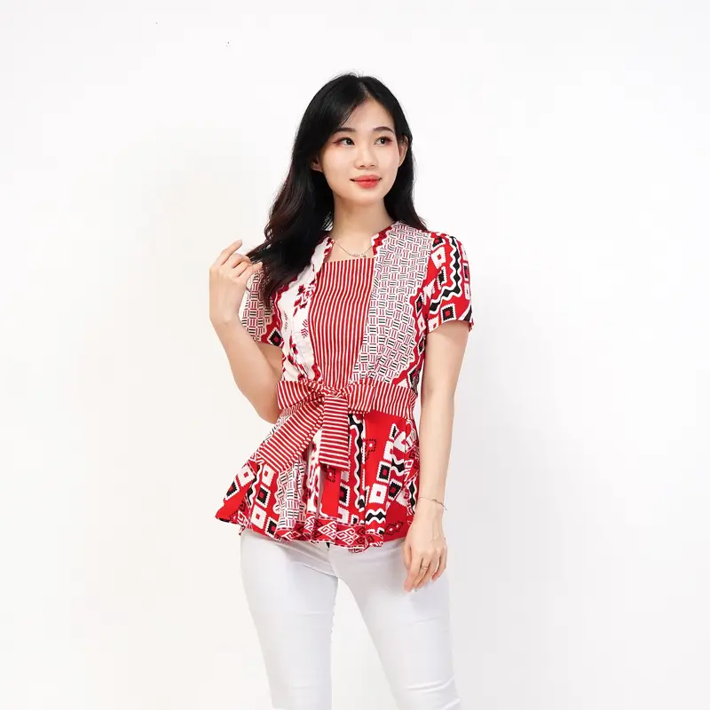 Batik Wanita - Atasan Batik 312 Baju Katun Nyaman Stretch Nyaman Stretch Tebal Fit 0