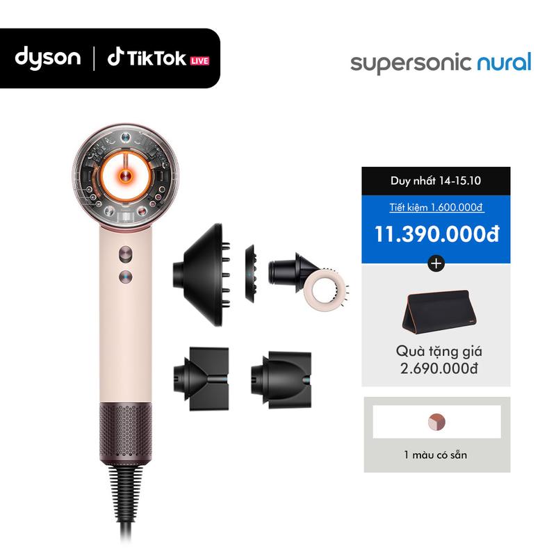 [21H30 17.10: DYSON LIVESTREAM] [Không hộp da] Máy Sấy Tóc Dyson Supersonic HD16 Nural (Ceramic Pink/Rose Gold)