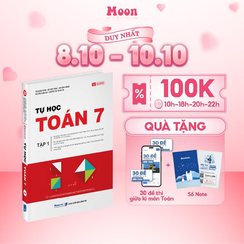 Sách toán lớp 7 moonbook, tự học toán 7 chương trình mới