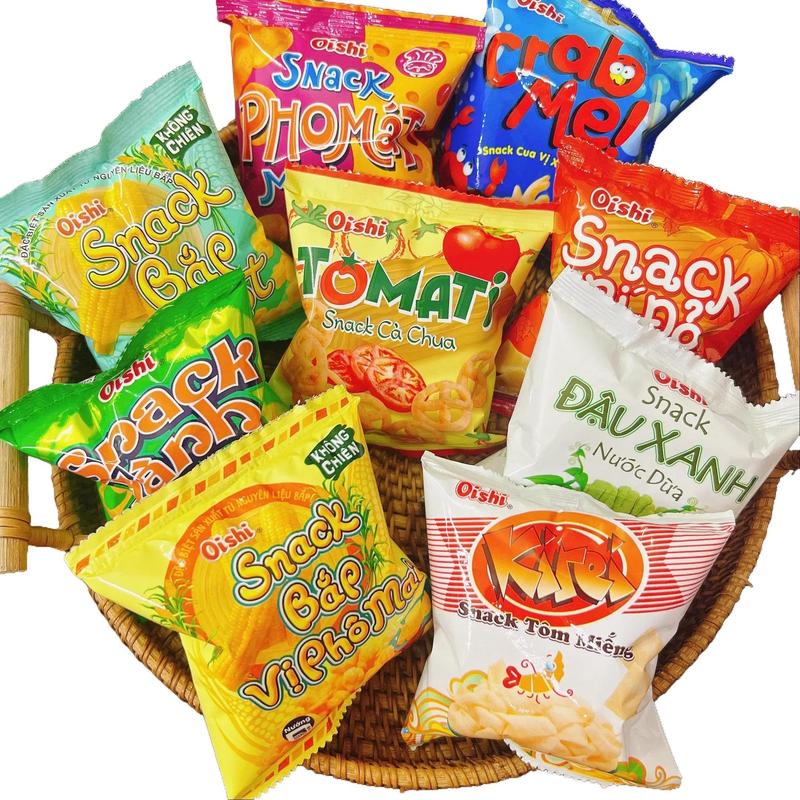 Bịch 10 - 20 gói bim bim snack loại nhỏ ( 6g x 20 gói ) thơm ngon, giòn sụn siêu rẻ, đồ ăn chill