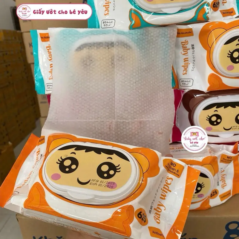 [Giá sỉ] BABYWIPE Combo 10 Bịch Khăn Giấy Ướt 625gram Khổ Giấy To 18x24cm Vải Bi Không Dệt Mềm Mịn An Toàn Cho Da Bé Hạn Sử Dụng 2028 3