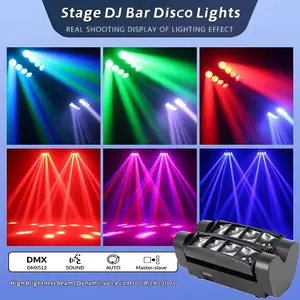 Lampu Laser Panggung LED Mini Light RGBW Moving Head Spider Beam Stage Lighting