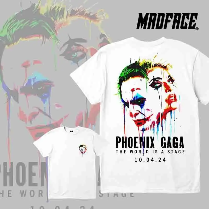 MADFACE CLOTHING-Joker 2024: Folie à Deux-Kaos Joker dengan Desain Garis, Bahan Katun,Tersedia COD 1