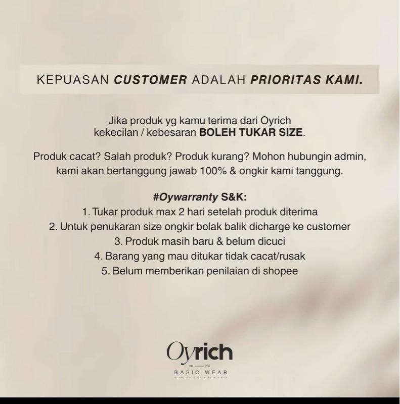 Oyrich Baju Atasan Wanita Kombinasi Lengan 7/8 Variasi list pundak dan Sablon Unik angka 9