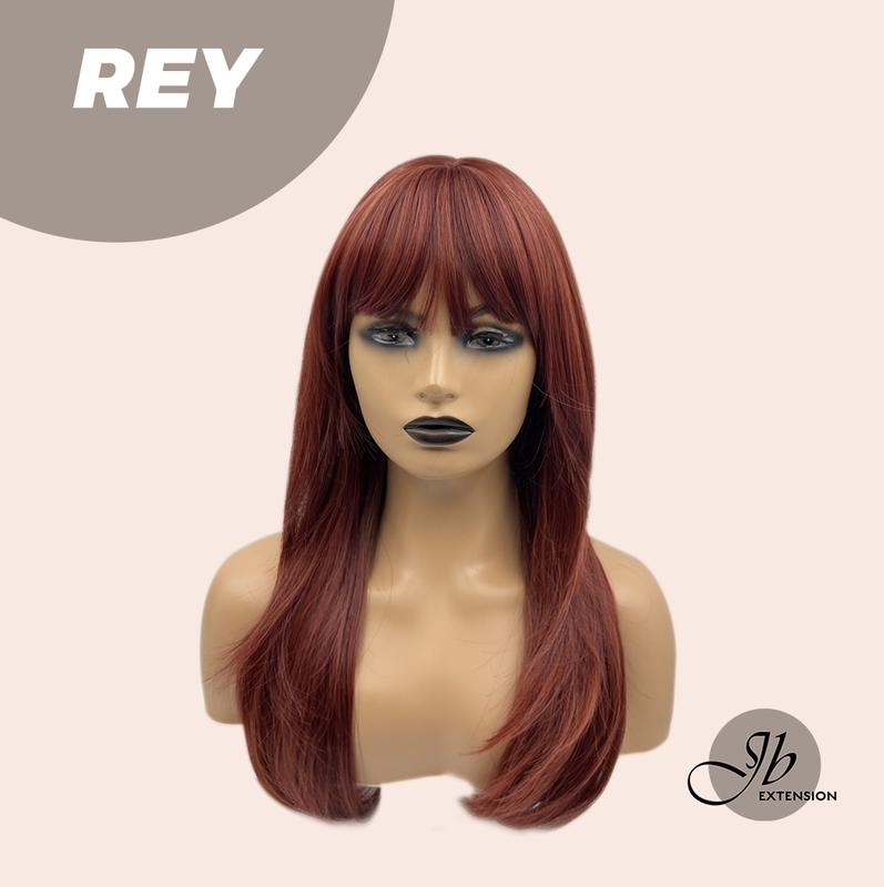 JBEXTENSION【UK】22 Inches Wolf Cut Red Wig With Bangs REY 5
