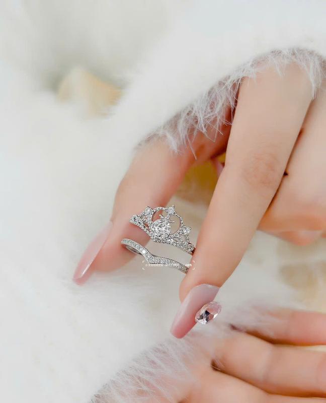 Nhẫn VƯƠNG MIỆN đính đá sang trọng, tiểu thư cho nữ