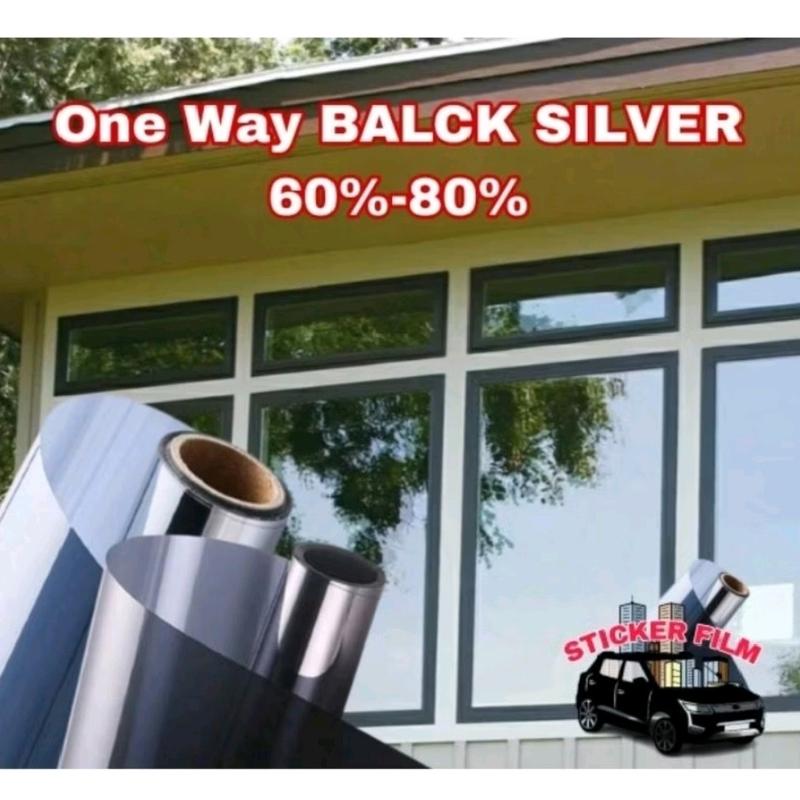 kaca film one way  dhd oroginal premium 60% 80% kegunaan tolak panas kaca jendela , gedung , dan mobil bisa riques ukuran 0