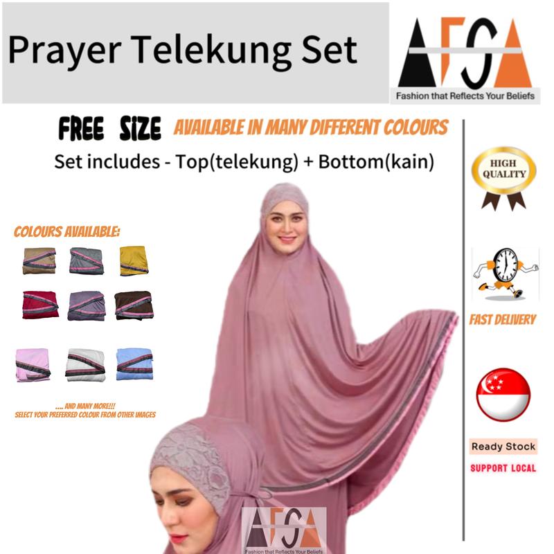 Telekung Arafah for Muslimah 2PC Prayer Telekung | Travel Telekung ...