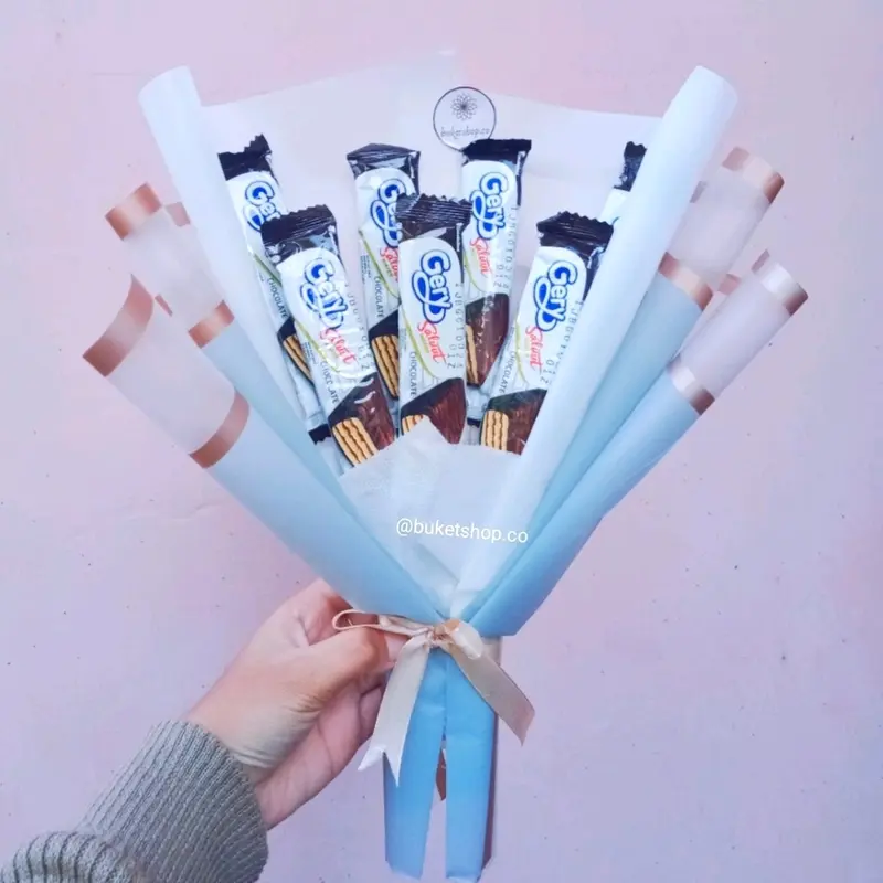 Buket Snack Warna Random Murah Wisuda Anak Hadiah Kertas - Ukuran 15-20 cm - Food, Cookies 1