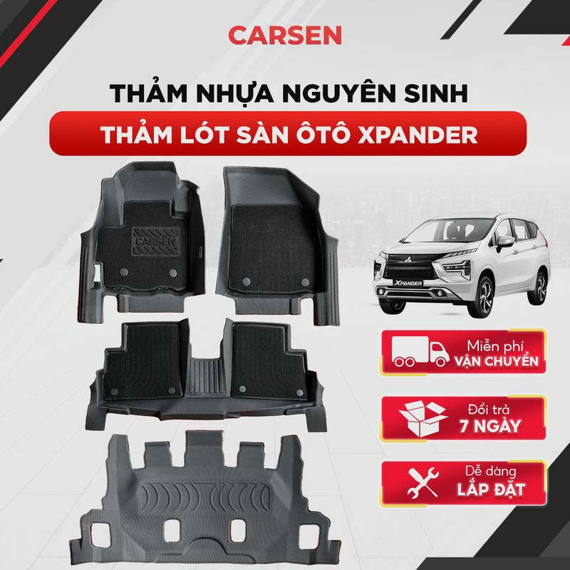 Tràn Viền Thảm Lót Sàn Xe Mitsubishi Xpander 2019- 2026 Nhựa TPE Đúc 3D Không Mùi Không Nấm Mốc Bền Đẹp Chắc Chắn CARSENHCM