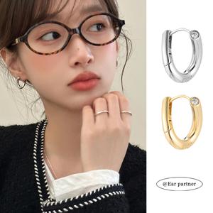 EAR PARTNER-女性用ツイストプレーンフープピアス 高級感のあるデザインの耳飾り 新しい人気のあるイヤリング（eh-3396）