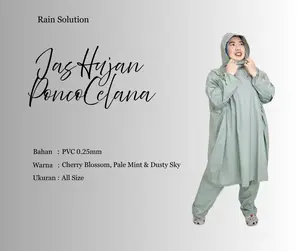 Jas Hujan Ponco Lengan Celana Modern PVC