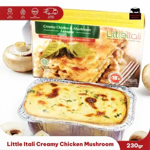 Lasagna Creamy Chicken and Mushroom Little Itali Ready To Eat Healthy Wagyu
