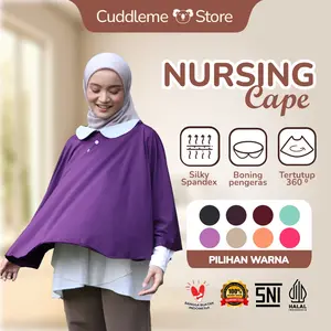 Apron Nursing Cape CuddleMe Menyusui Anti Gerah dan Nyaman - Baju Menyusui Bunda Ibu Anak !! pumping untuk Pelindung kerja Black Nursing Covers