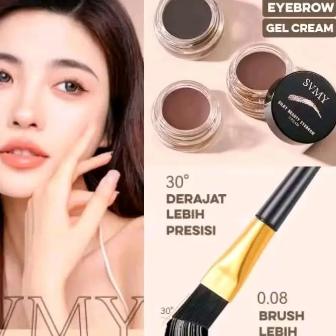 Silky beauty eyebrow gel cream + free kuas mini