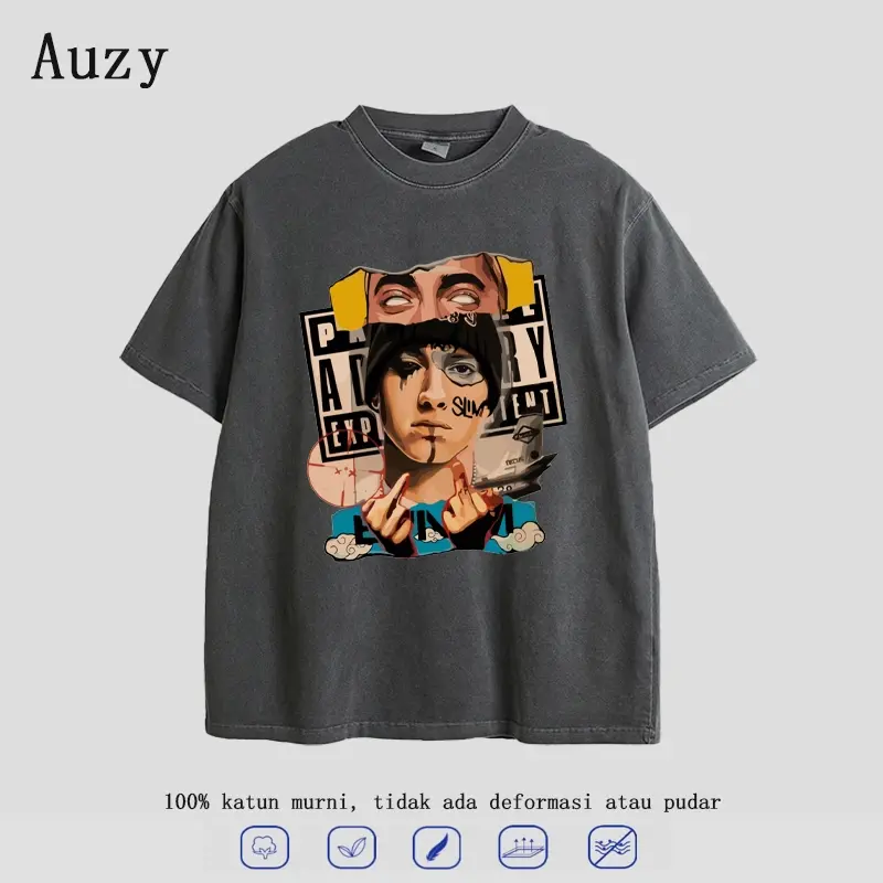 AUZY Kaos Oversize Stonewash Band Eminem "PARENTAL ADVISORY" | Kaos Washed | Kaos Vintage | Kaos Oversize Pria | Kaos Oversize Wanita 2