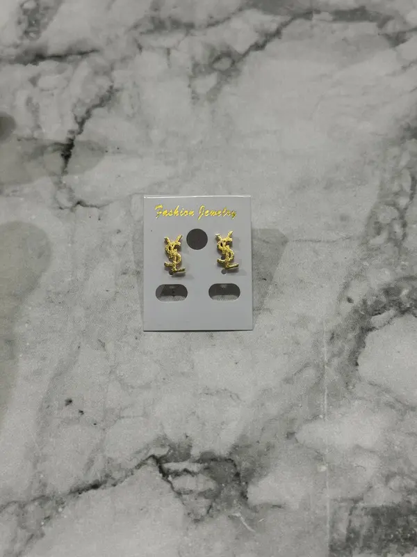 JnL Collection Anting tusuk giwang wanita model logo brand titanium anti karat Aksesoris Elegan 3