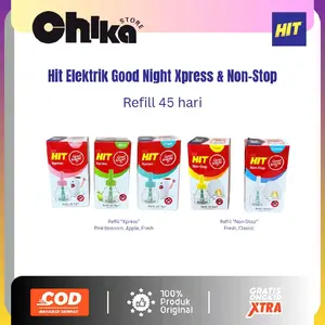 Hit elektrik Good Night Nonstop / Xpress Refill 35ml efektif untuk pemakaian 45 hari Praktis Tanpa Asap