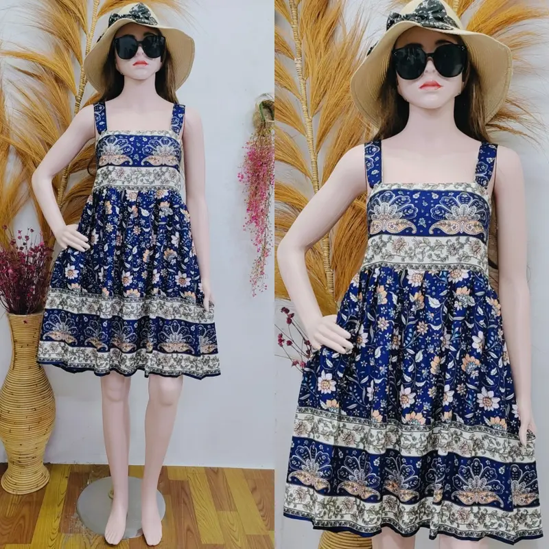 Dress Kayla Casual Rayon Motif Bunga Baju Santai Bali