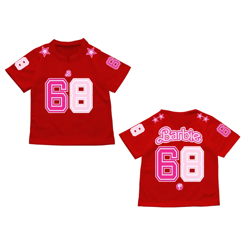 Kaos anak perempuan model jersey printing sablon barbie V1 umur 1-12 tahun bahan halus menyerap keringat  Distro Laki-Laki Minnie Cotton 5
