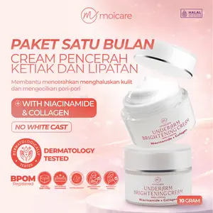 Moicare Underarm Brightening Cream 2 pcs – Niacinamide & Collagen untuk Kulit Tampak Lebih Cerah
