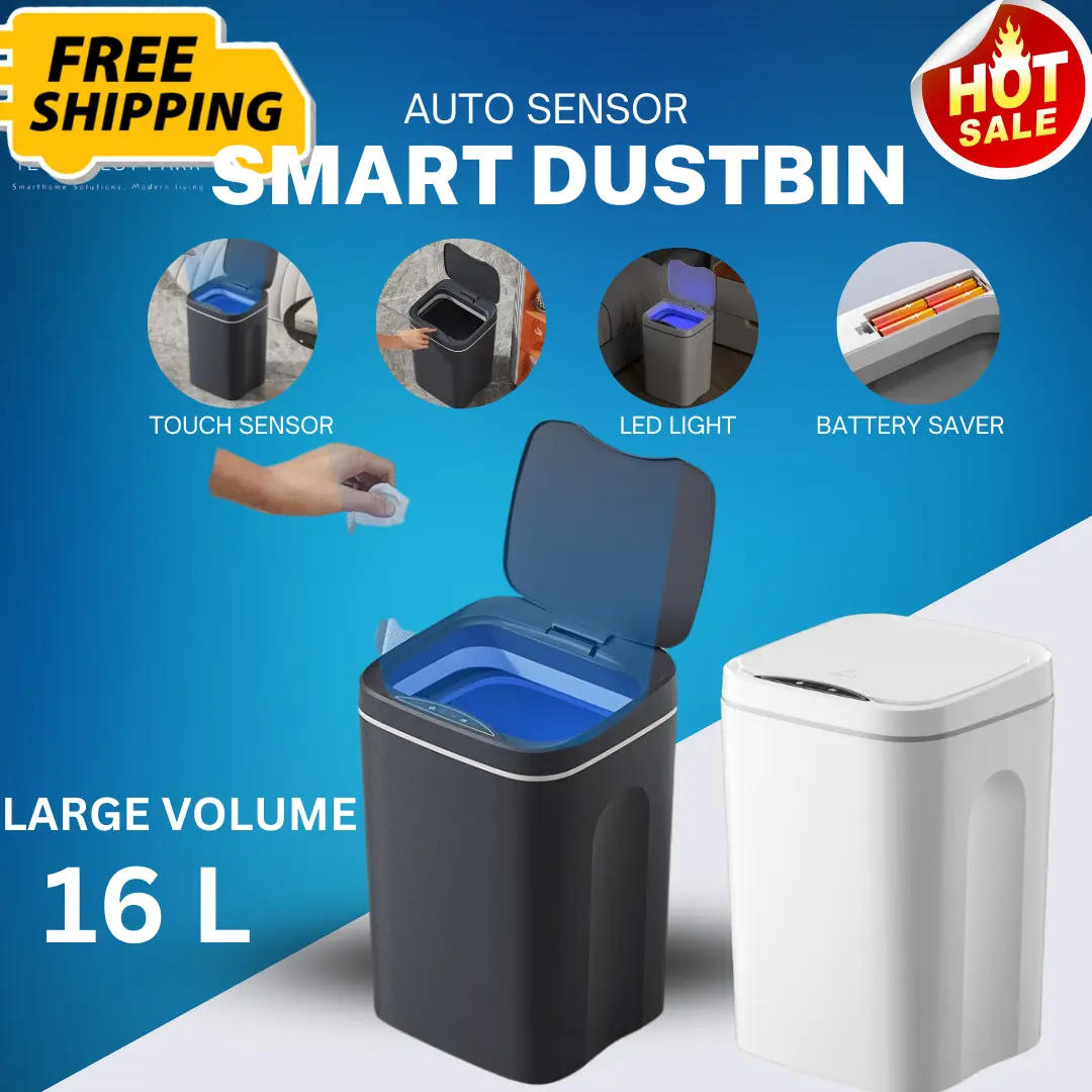 Tong Sampah Digital 16 Litre | Smart Automatic Touchles | Bin | Dustbin  Modern | Smart Dustbin