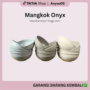Mangkok Semi Melamin Premium Onyx dengan Ulir Mewah - Bahan Tebal