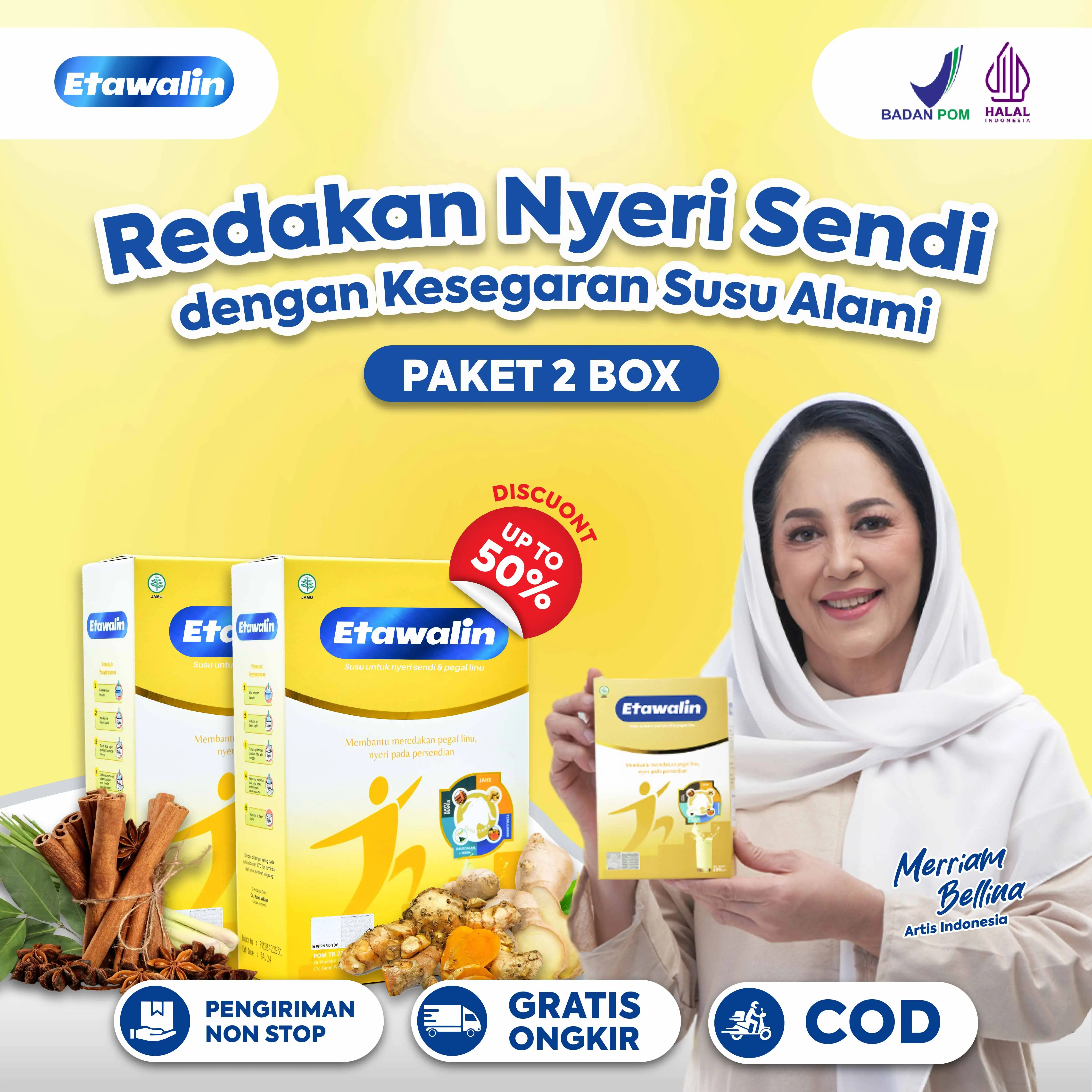 Susu Kambing Etawa Bubuk Susu Etawalin Original Asli Officiall Paket 2 Box - Milk, Dairy