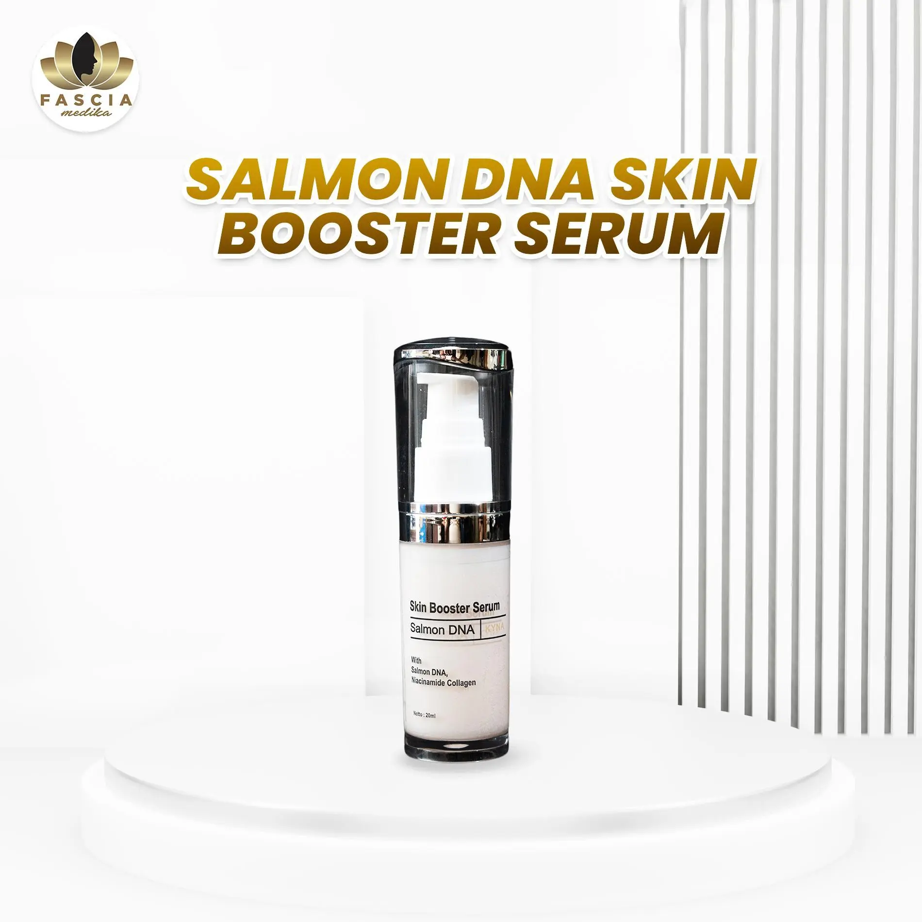 Salmon DNA Skin Booster Serum Mencerahkan Mengencangkan Niacinamide Tetes