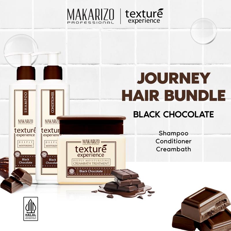 Texture Experience Journey Hair Bundle Black Chocolate untuk Rambut Kering Makarizo Professional 0