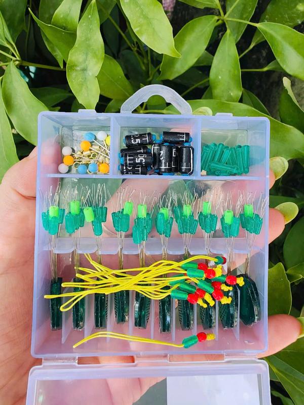 Phụ Kiện làm Trục câu đài cao cấp Phu Lý 1 hộp 10 bộ kèm 10 dây pe câu cá cao cấp tảng hình đầy đủ phụ kiện