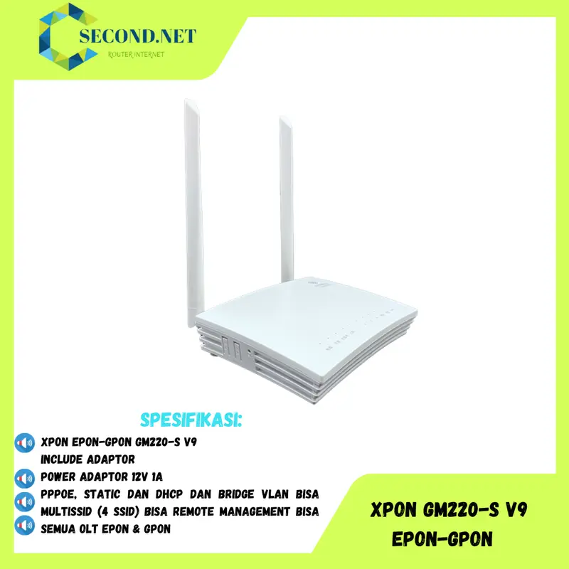 ONU XPON GM220-S ONT EPON GPON Wifi Antena 6(802.11ax) Include Adaptor Modem Router Sinyal 1