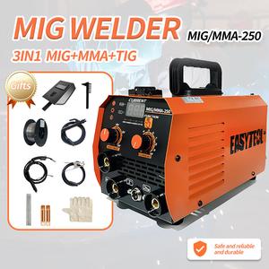 Mesin Kimpalan MIG, EASYTEOL, Tanpa Gas, MIG / MMA-250, 3in1 Inverter IGBT DC ARC Mesin Kimpalan Mudah Alih