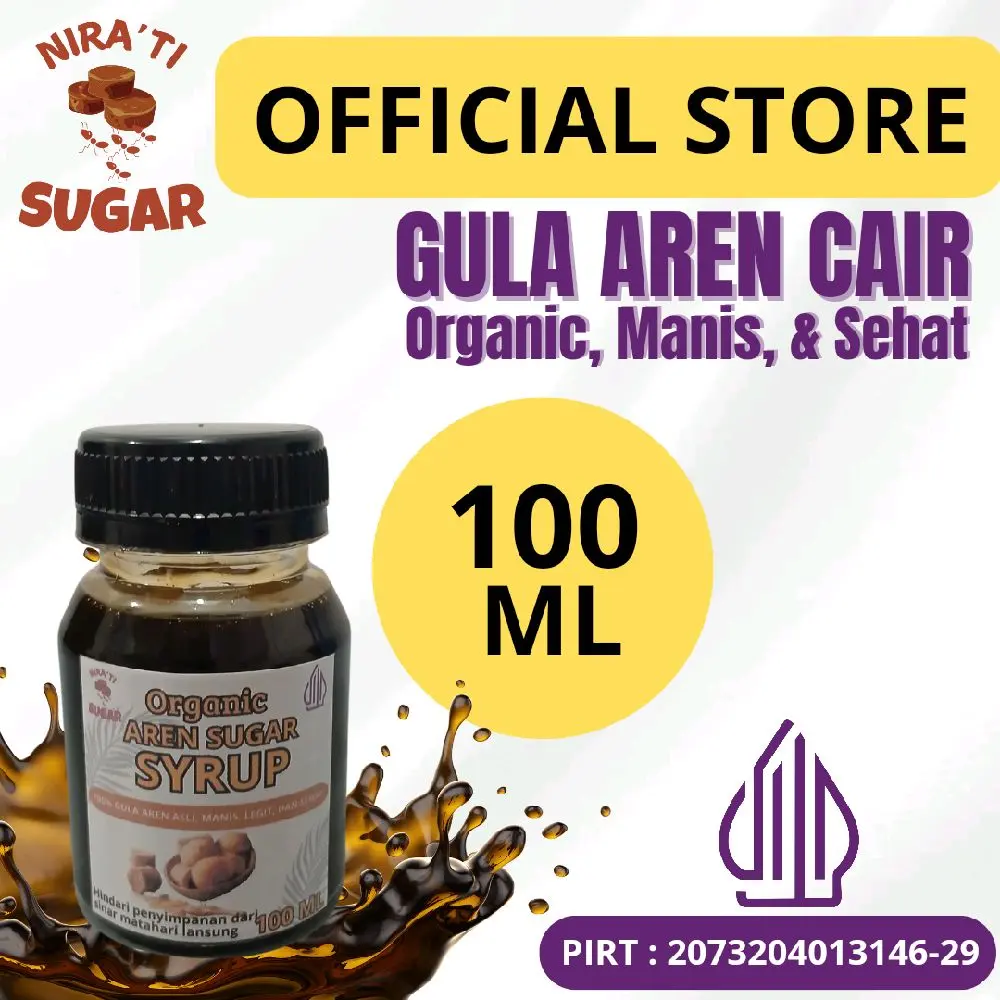Nira'ti Aren Sugar - Gula Aren Cair Premeium 100 ML 100% Terbuat Dari Gula Aren Murni