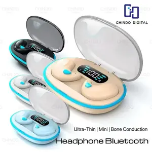 CDOS CID55 Wireless Earphone Headset Bluetooth TWS dengan MIC Stereo Handset Earbud Wireless Henset untuk Android & IOS Ultra-Thin Mini Bone Conduction Headphone Bluetooth