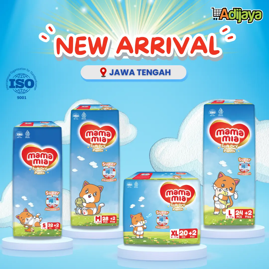 [1 BALL] Mamamia Popok Bayi Celana Anti Ruam - Baby Diapers Pants Active Dry